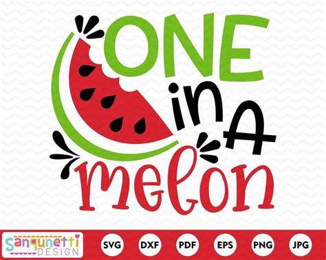 One In A Melon Watermelon Svg Summer Svg Lettering Summer Etsy One