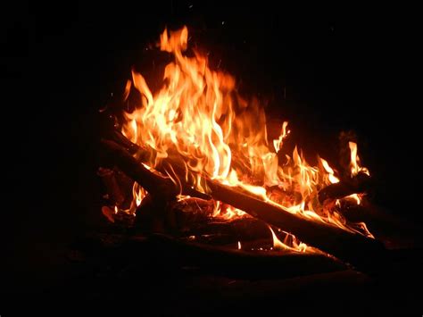 Fire Campfire Flame Burn Heat Hot Blaze Bonfire Blazing