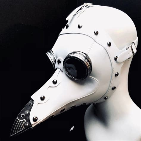 White Plague Doctor Mask Steampunk Mask Steampunk Etsy Plague