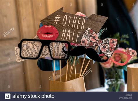 Retro Party Set Glasses Hats Lips Mustaches Masks For Design Photo Booth Party Wedding Funny
