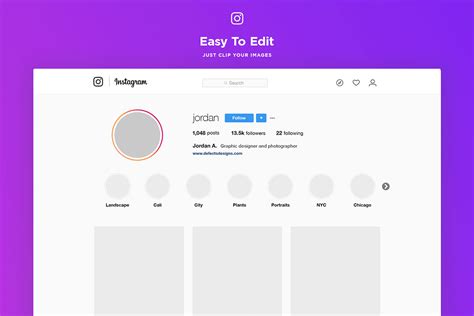 Instagram Web Profile Template Free Download Creativetacos