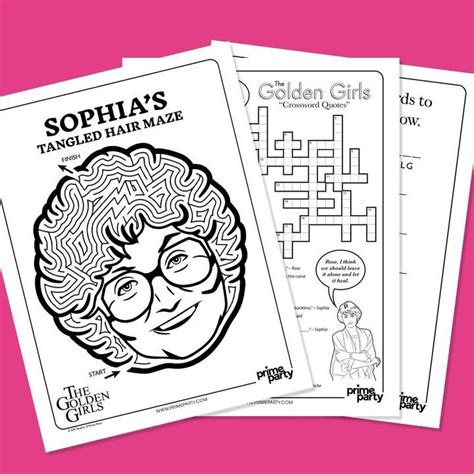 Here is coloring pages of princess and heroes from girls movies. Golden Girls Activity Sheets | Golden girls gifts, Activities for girls, Golden girls theme