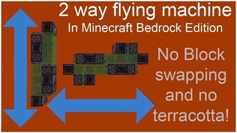 2 Way Flying Machine In Minecraft Bedrock Edition Simple And Compact