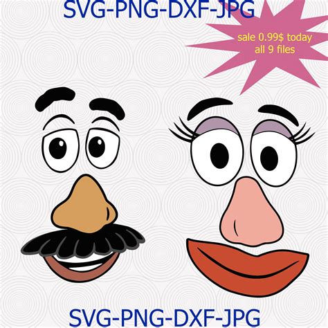 Mr And Mrs Potato Head Faces Svg Png Welcome To Our Shop