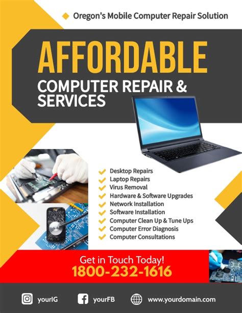 Copy Of Computer Repair Services Flyer Template Postermywall