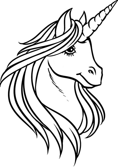Beautiful Unicorn Head Coloring Page Free Printable