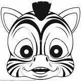 Zebra Animal Coloring Mask Face Pages Cute Head Getcoloringpages sketch template