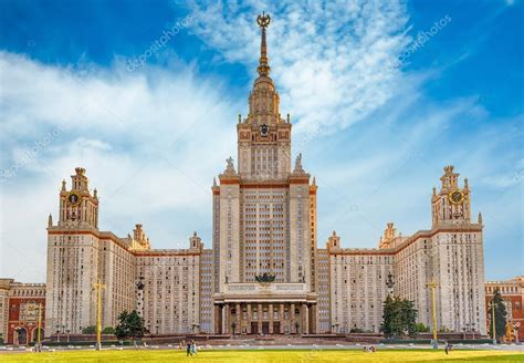 Lomonosov State University Building In Moscow Russia Stock Editorial