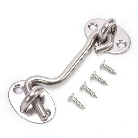 Stainless steel cabin hook and eye latch lock shed gate door catch silent holder. Home Storage Hooks Durable Stainless Steel Cabin Hook And ...
