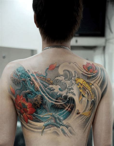 Những mẫu hình xăm đang hót. Hình Xăm Cá Chép Hóa Rồng Kín Lưng ️ Tattoo Full Lưng