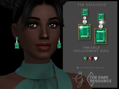 Emerald Engagement Earrings By Glitterberryfly The Sims Game