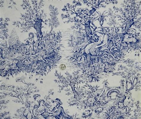Blue And White Toile 21 Inches X 25 Inches