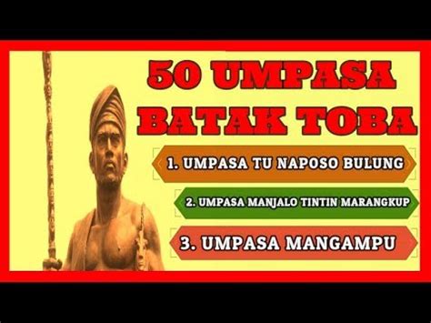 6.hata umpasa di ulaon na tardidi tubu ma tambinsu di dolok ni. 50 UMPASA BATAK TOBA UNTUK DI INGAT DALAM BERBAGAI ACARA ULAON BANGSO BATAK - YouTube