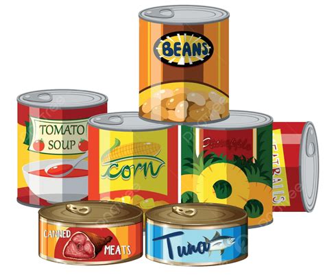 Set Of Canned Food Drawing Pineapple Tin Vector Drawing Pineapple