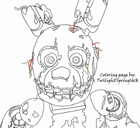 Springtrap Coloring Page V1 By Twilightspringlock On Deviantart