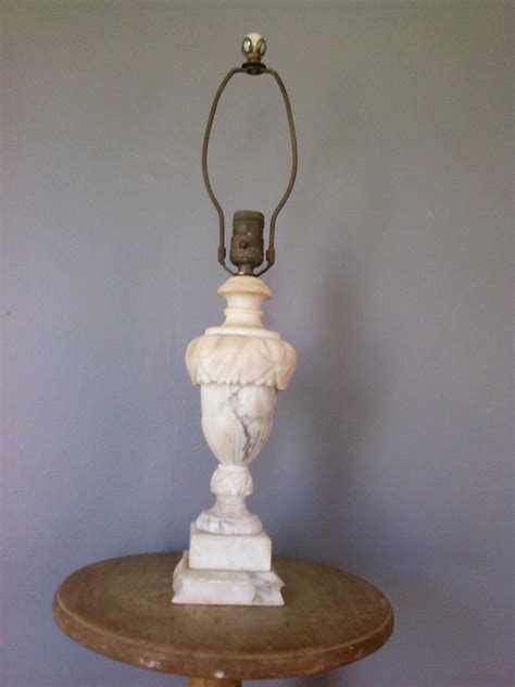 Circa 1940 pure alabaster lamp has pedestal base with carved details, wide center bowl and carved top. Lamp Parts and Repair | Lamp Doctor: Vintage Alabaster ...