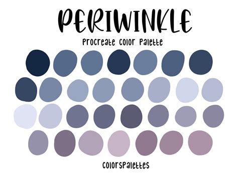 Periwinkle Procreate Color Palette Colorspalettes Etsy Australia