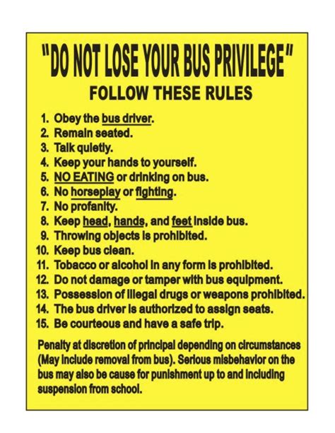 Bus Rules Transportation Randolph Field Isd