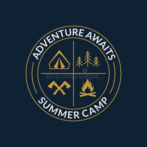 Logotipo Del Campamento Insignia De Camping Al Aire Libre Con Tiendas