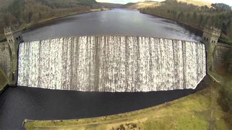 Drone Flight Over Derwent Dam In Overflow Derbyshire Youtube