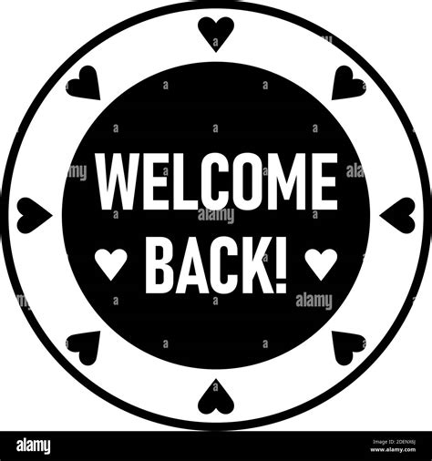 Welcome Back Round Circle Badge Or Sticker Icon With Heart Shape