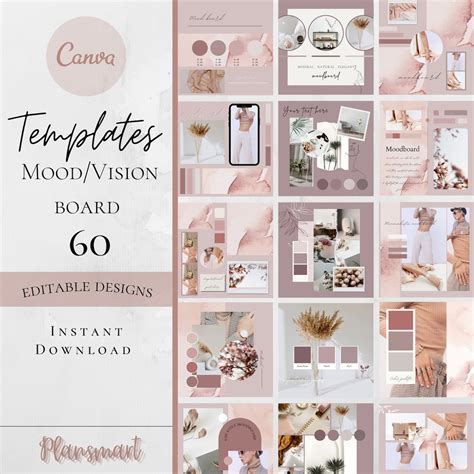60 Moodvision Board Canva Templates Brand Kit Business Etsy