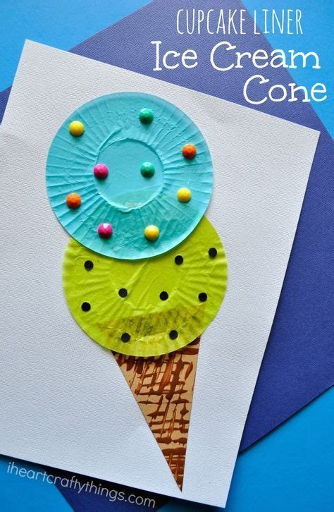 Cupcake Liner Ice Cream Cone Kids Craft Fun Summer Craft For Kids Let