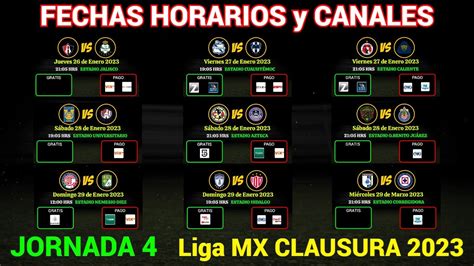 Fechas Horarios Y Canales Confirmados Para Todos Los Partidos De La Jornada Liga Mx Clausura