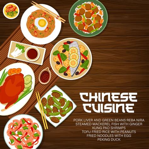 Premium Vector Chinese Cuisine Vector Menu Cover Asian Dishes