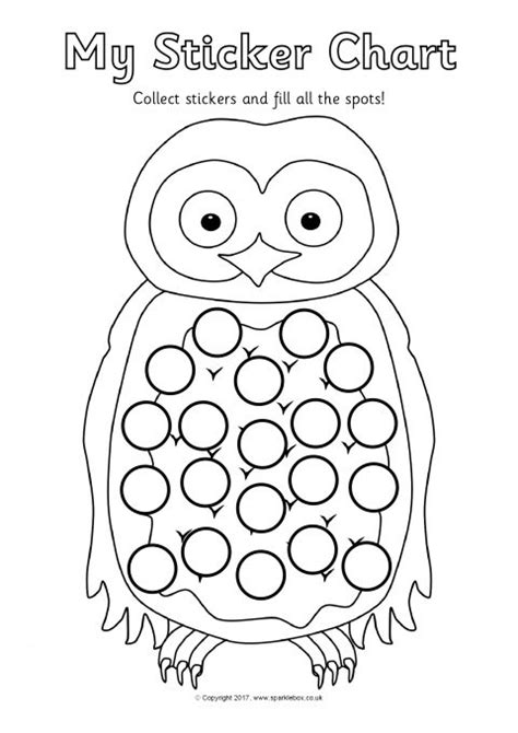 Owl Sticker Reward Charts Sb11786 Sparklebox