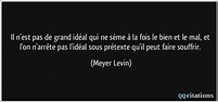 Il n'est pas de grand idéal qui ne sème à la fois le bien et le mal, et ...