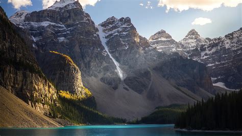 Красивые заснеженные горы озеро пейзажи природа обои скачать обои для