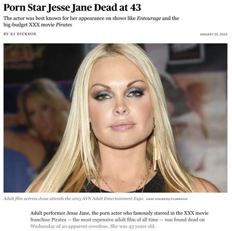 Porn Star Jesse Janes Overdose On January 24 2024 Gematria Effect