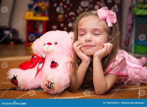 Little Girl In A Beautiful Pink Dress Stock Photo Image Of Childhood