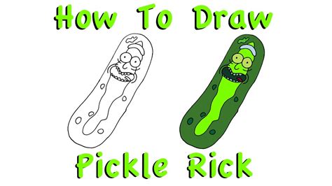 How To Draw Pickle Rick Rick And Morty 1 Minute Time Lapse Speed