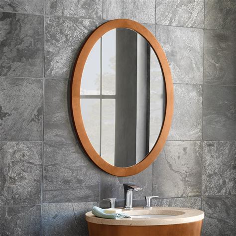 23 Contemporary Solid Wood Framed Oval Bathroom Mirror Ronbow