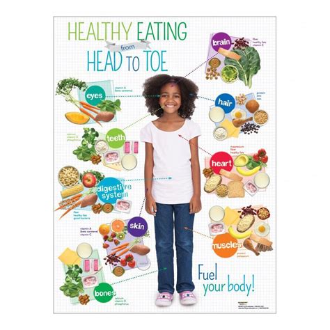 The Healthy Eating From Head To Toe Poster Shows Nutritious Food