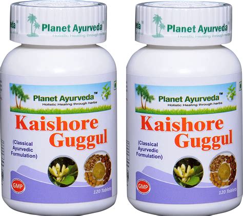 Planet Ayurveda Kaishore Guggul Herbal Tablets 100 Natural 2 Bottles Each