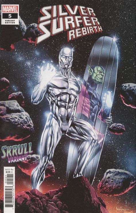 Silver Surfer Rebirth 2022 5 Nm Mico Suayan Skrull Variant Cover