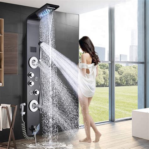 Zovajonia Led Shower Panel Tower System Inch Shower Tower With
