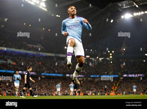 Manchester Citys Gabriel Jesus Celebrates Scoring His Sides Second