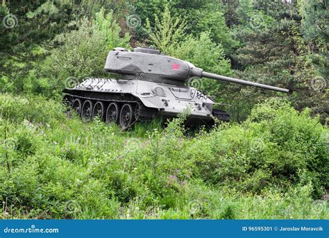 Soviet Tank T 34 From World War Ii Slovakia Stock Image Image Of