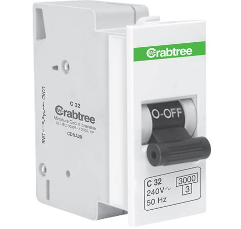 Crabtree S MURANO 32 A SP C MINI MCB White Modular Switches And