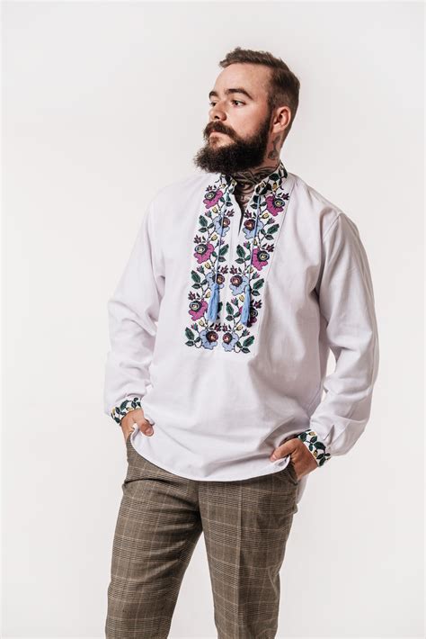 Linen Shirt Ukrainian Vyshyvanka Mens Embroidered Shirt Etsy