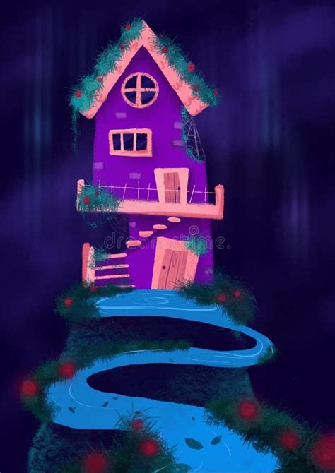 Illustration Art Purple Witch S House Background Art For The Game On