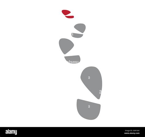 Grey Footprints In The Snow One Of Them Is Red Stock Vector Image And Art