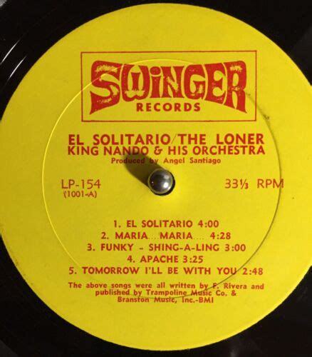 King Nando “el Solatario” Orig 1968 Mono Swinger Records