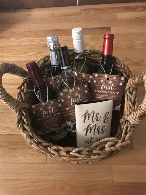 Bridal Shower T Basket Full Of Wine Bottles Of Firsts The Wine