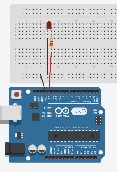 Part 2 Arduino Blinking Led Using Tinkercad Awhs Principles Of