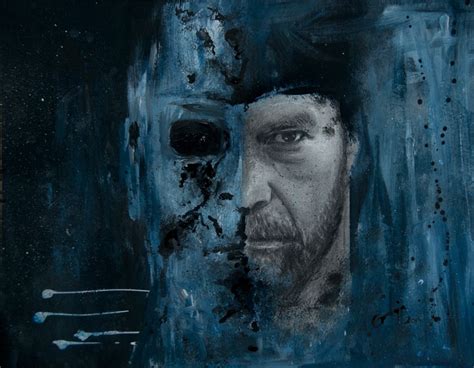 Tyler Mane As Michael Myers From Horror Movie Halloween Mixed Media Pencil And Acrylics On